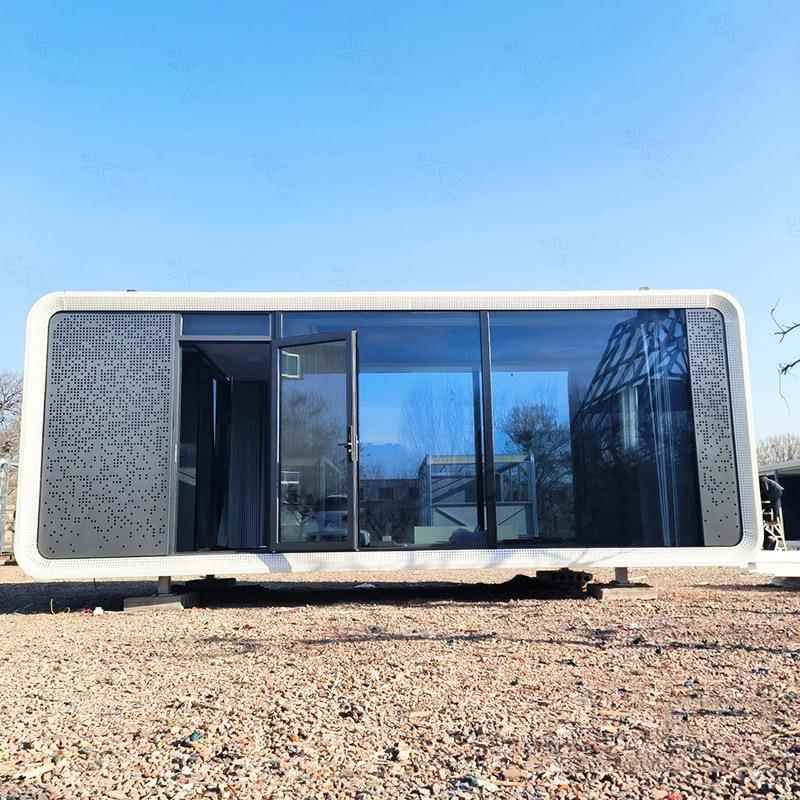 科技感无人售货商店可移动金属房屋装配式多层钢化玻璃