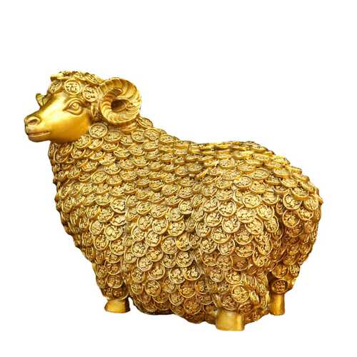 纯铜羊摆件铜万福羊金钱绵羊十二生肖工艺品客厅办公室家居装饰品