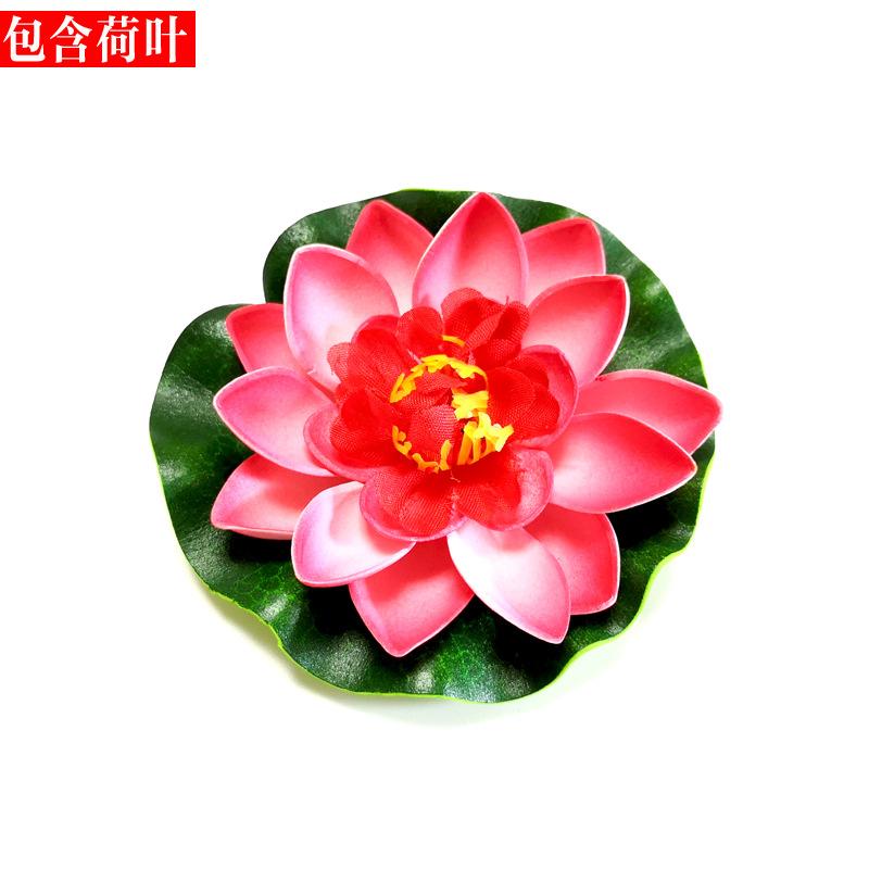 仿真荷叶假荷叶莲蓬漂浮睡莲假荷花鱼缸水池装饰莲花客厅道具供佛