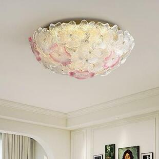 法式 现代简约轻奢水晶灯具花朵浪漫房间吸顶灯 卧室灯主卧2025新款