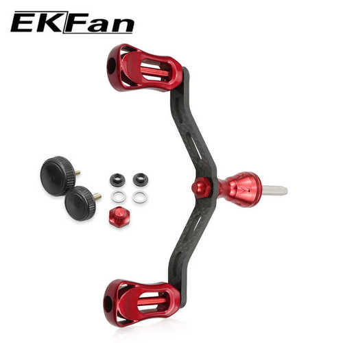 轮纺车摇路纺车四角s牌ekfan摇臂亚鱿鱼碳素双口适合轮把插入