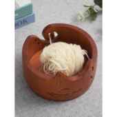 手工木碗创意收纳碗木质抽线碗 圆形毛线收纳木碗 木制毛线碗 日式
