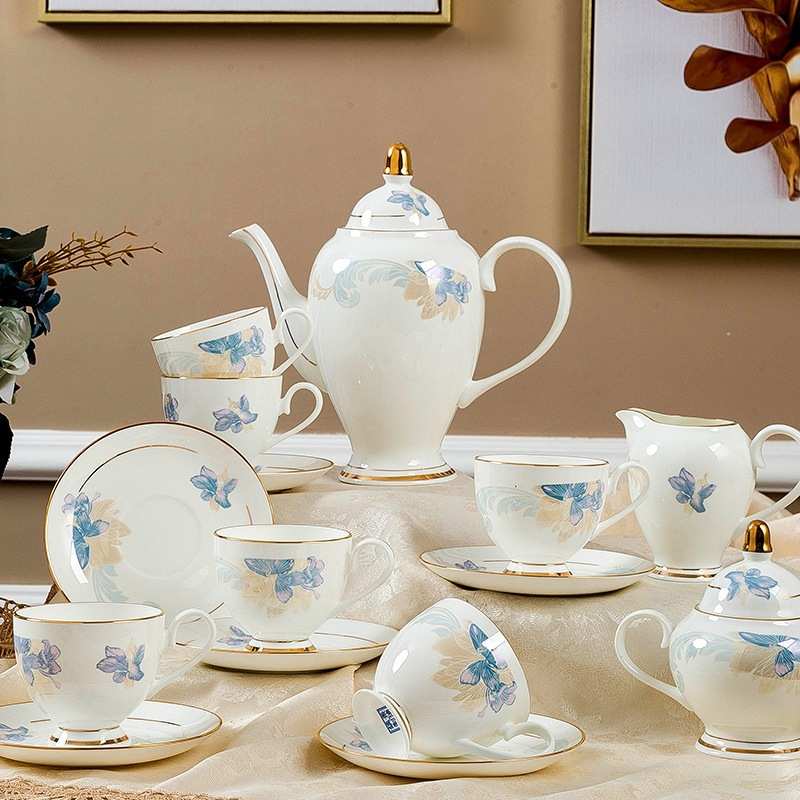 陶瓷餐具套装家用景德镇骨瓷餐具手工描金碗盘筷创意礼品瓷器套装