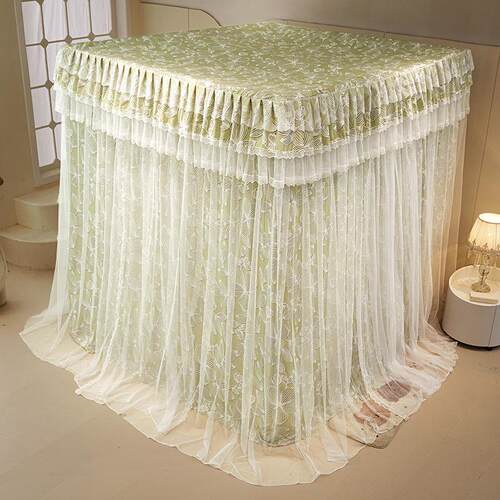 新款床幔双层开落地宫门廷蚊帐遮光挡风1088床加帘三粗不锈钢支架