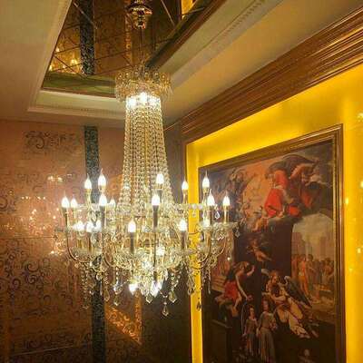 欧式水晶灯吊奢蜡华烛吊灯简客厅灯具餐LND198厅灯吊灯约大气别墅