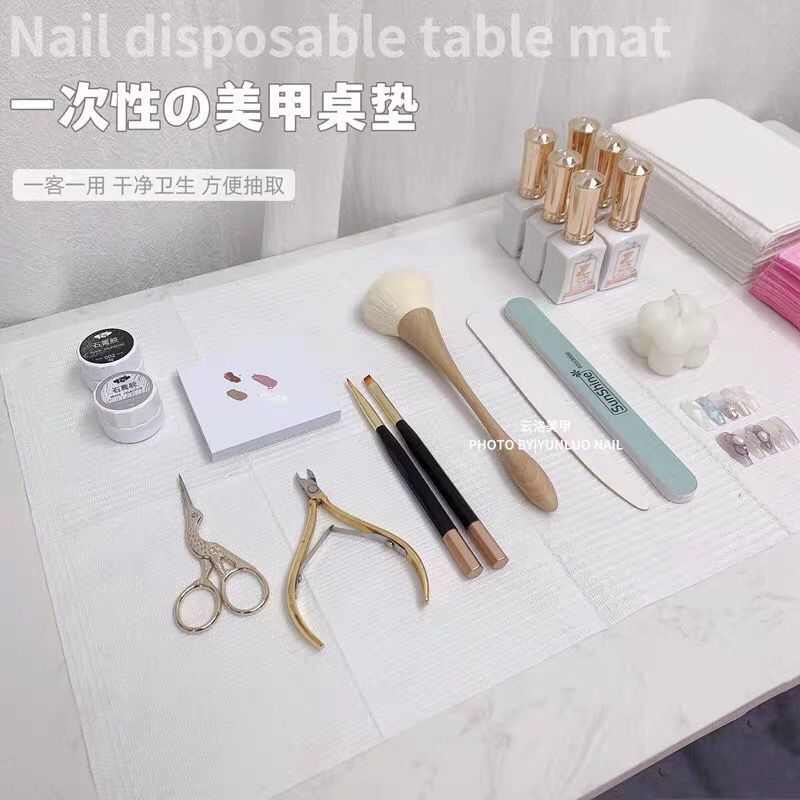 日系美甲一次性桌垫纸防水清洁垫手枕垫垫巾桌布美甲店网红纹枫泓