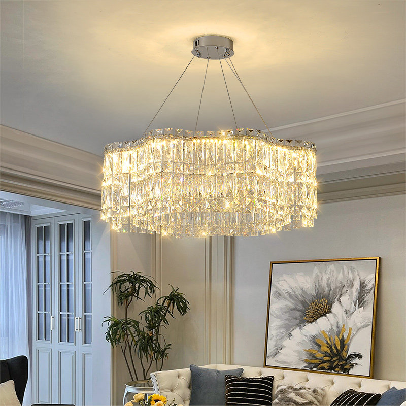 轻奢客厅主灯后现代简约大气卧室餐厅高级感不锈钢水晶吊灯,家装灯饰光源,客厅吊灯,淘宝优惠券,粉丝福利购,淘宝优惠卷