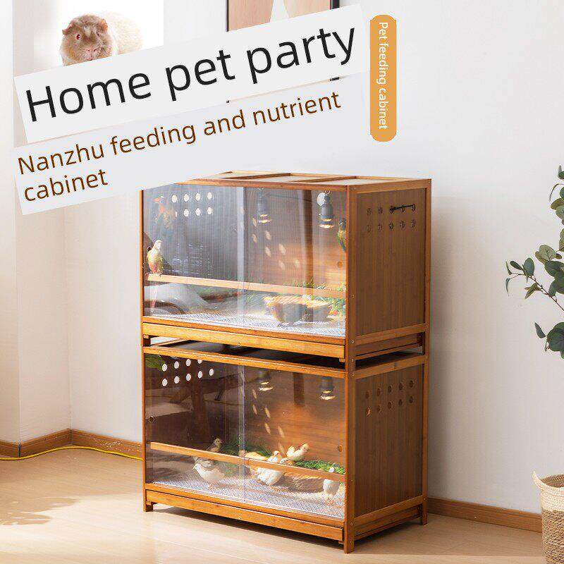 芦丁鸡双层养殖箱鹦鹉鸟笼家用箱温控保温育雏箱攀爬宠物壁虎养殖