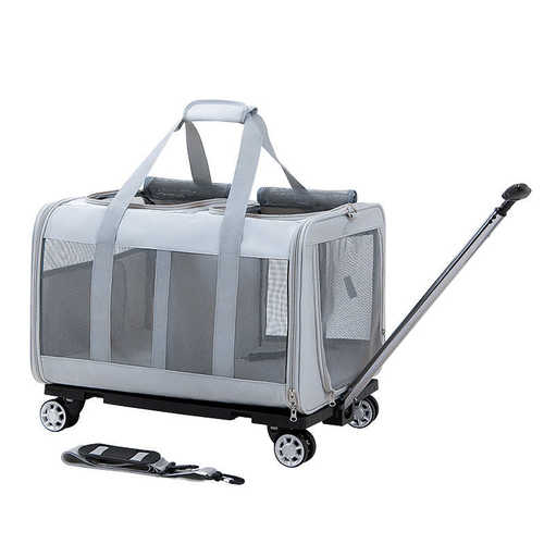 厂家批发 DODOPET宠物拉杆箱狗狗外出拉杆包猫包狗包拆卸斜跨包