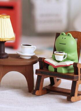 治愈拍照摆件桌面摇椅生日装饰可爱礼物青蛙创意小解压摆件办公桌