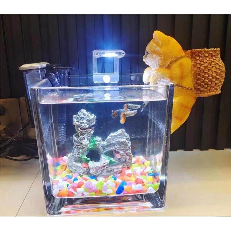 方形透明加厚造景玻璃鱼缸免换水家用桌面金鱼缸客厅小型生态鱼缸,宠物/宠物食品及用品,桌面缸,淘宝优惠券,粉丝福利购,淘宝优惠卷