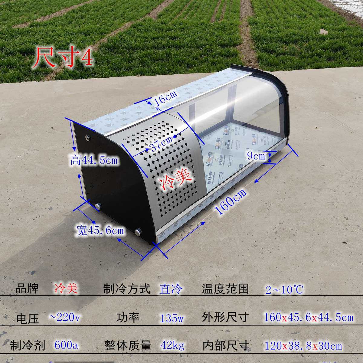 甜点刺身三文鱼烧日鸭串炸水果蛋糕寿司柜料熟食冷藏脖展示烤保鲜
