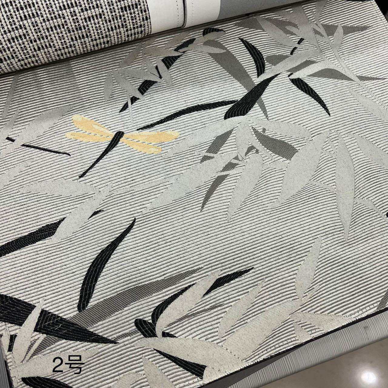 高精密提花面料蜻蜓动物图案美体提花布纺丝抱枕布新中式沙发布料