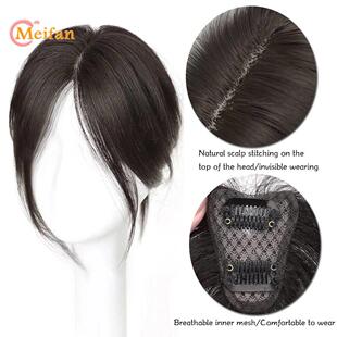 Bangs Cli Middle Fake Topper Hairpiece Synthetic Part Fringe
