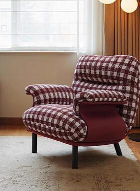 中古风师沙单人沙发大小户型客厅阳台739卧室计家用休闲椅设懒人