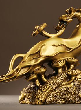 新款直销纯铜灵芝人参如意摆件 一生如意富贵人生居家金属工艺品