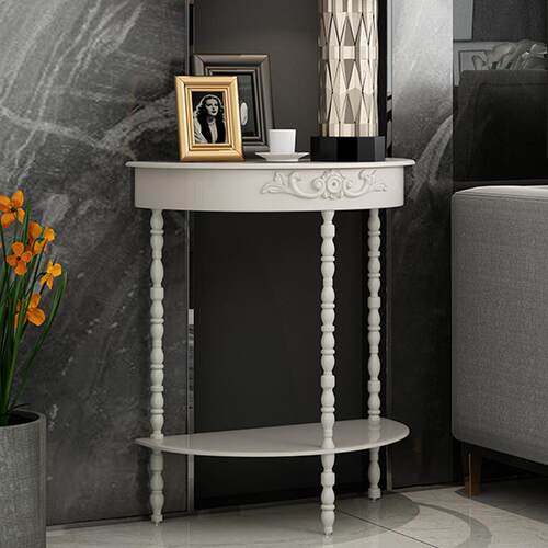 玄关桌条案玄关台桌子靠墙入户正对门长条桌铁艺半圆玄关柜极窄案