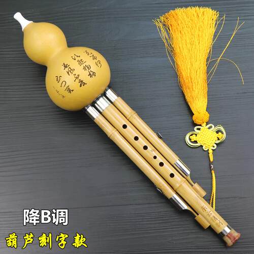 高档东云葫玉芦丝乐器初学演奏紫检考试竹黄金竹定降B调/C调/小d