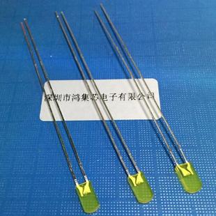 超长脚2X4X7mm黄发黄色加长脚68mm扁形墓碑直插LED灯珠发光二极管