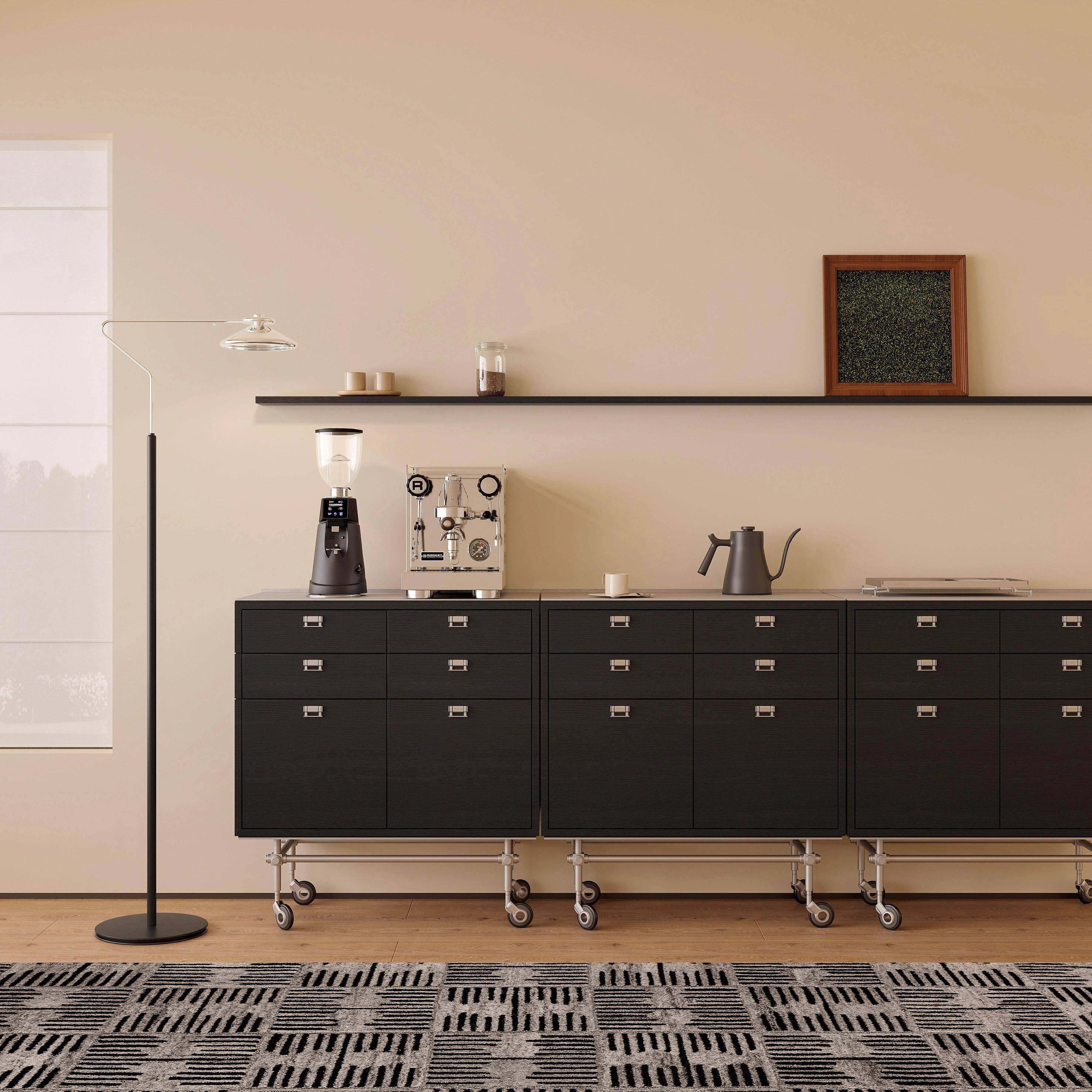 中古包豪斯实木餐边柜不锈钢吧台柜可移动黑色边柜靠墙储物柜,住宅家具,餐边柜,淘宝优惠券,粉丝福利购,淘宝优惠卷