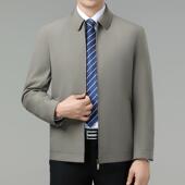 商务休闲中5887 桑蚕丝克男士 NN年翻领薄套爸爸 外新款 免春夹秋季