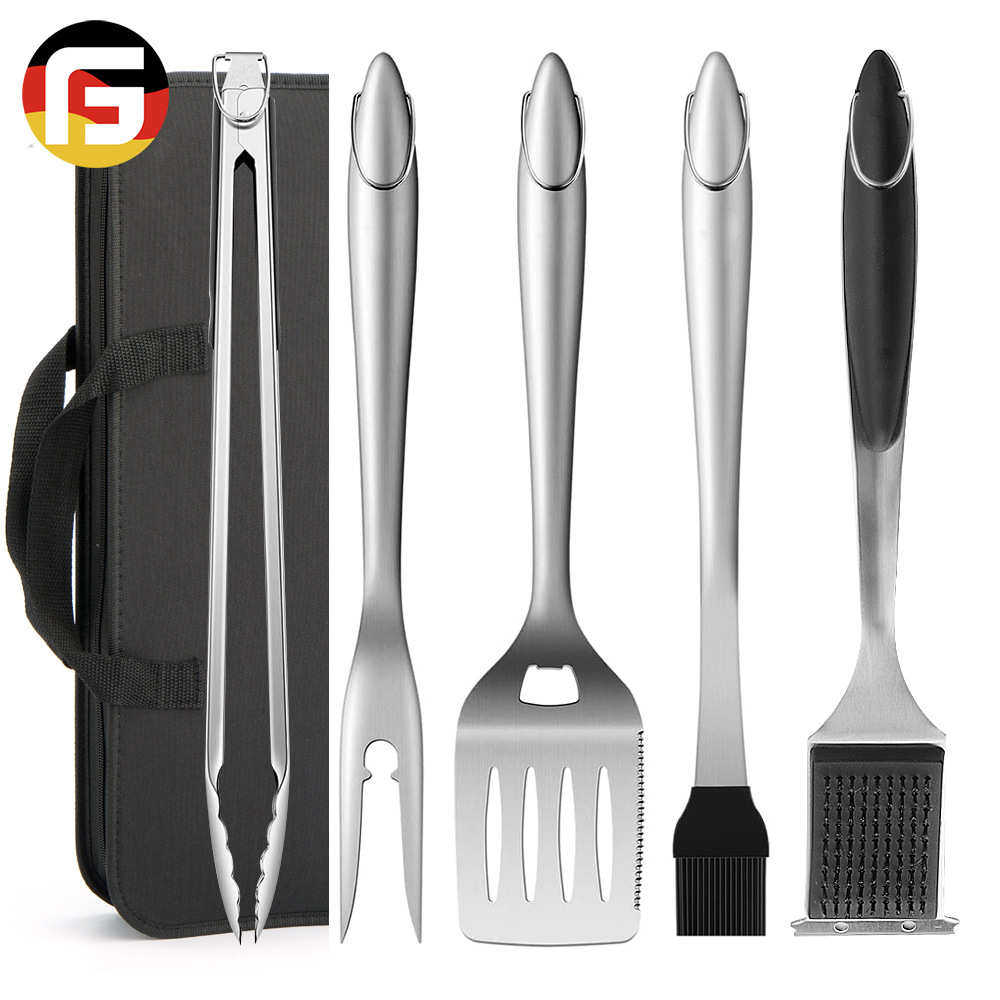 不锈钢烧烤工具套装BBQ Grill Tools 户外露营烧烤烹饪烤铲叉烤钳图片