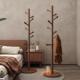黑胡桃色实木架落地挂帽衣架加粗简约卧室挂新中式 USW木衣质衣服