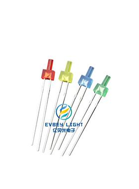 LED发光二极管2MM高平头带色长脚 红光蓝光黄光普绿色直插LED灯珠