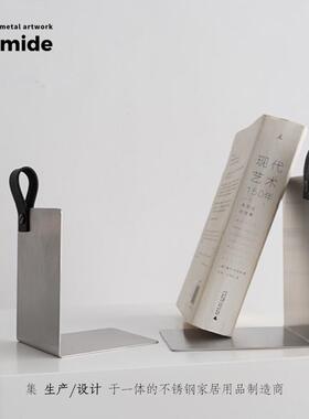 mide不锈钢书立唱片杂志收纳文件架学生书桌分隔板创意金属软装同