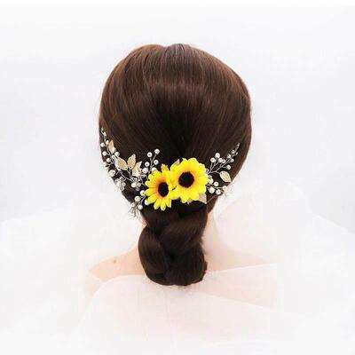 Sunflower Haiband Wedding Hair Clip Fairy Floral Headband Ti