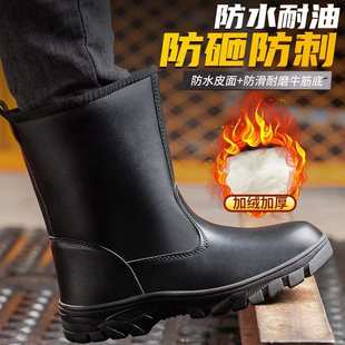 加绒高帮工作鞋 傲翔爆款 钢包头防刺穿防砸安全鞋 劳保鞋 批发 男四季