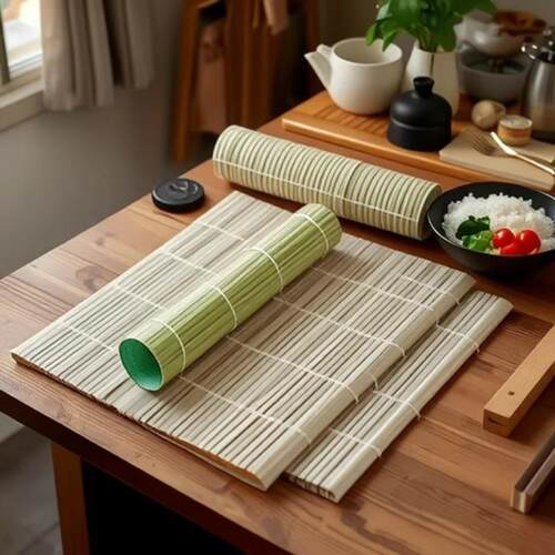 Green sushi mat, food-grade tool set for making rice balls a