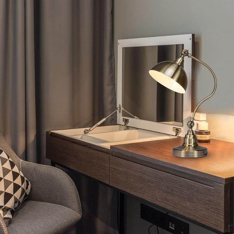 美卧式复古851室软装台床头饰学习灯书房装台灯