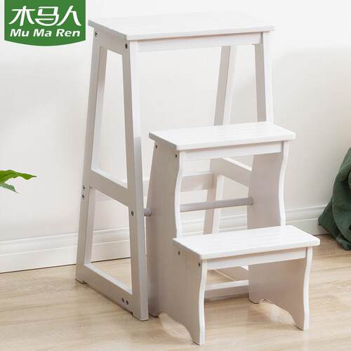 实木梯子家庭家用梯折叠梯室内梯凳可当椅子多功能两用梯楼梯步梯