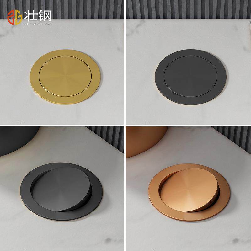 轻奢圆形不锈钢垃圾桶摇盖翻盖式金色带盖家用厨房卫生间厕所小号