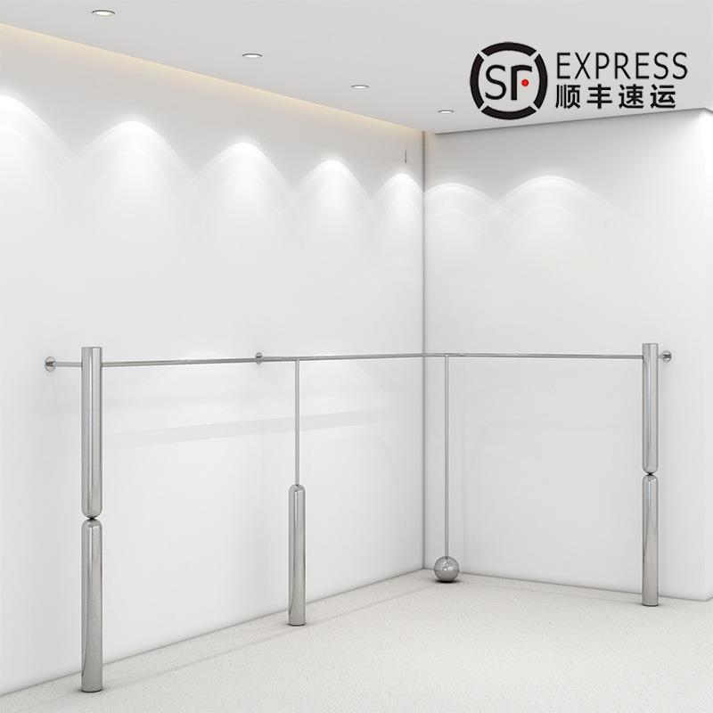 女装店展示架上墙高档服装店不锈钢拉丝货架男装女装陈列挂衣架子