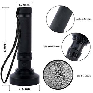 UV Black Light Flashlight Super Bright 12/51/100LED UV Flash