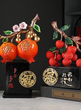 新中式石榴多子多福创意客厅玄关酒柜装饰品摆件结婚乔迁新居礼品