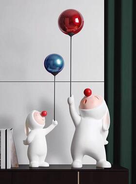 创意气球兔子电视柜客厅入口装饰家居装饰家居装饰高端