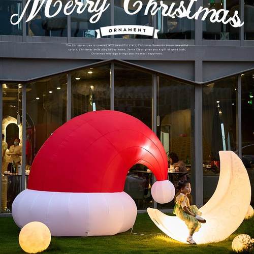 圣诞节装饰品充气爬墙圣诞老人挂件耶诞门头氛围场景布置圣诞摆件