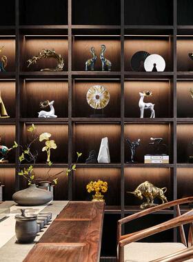 工艺品办公室装饰玄关中式家居乔迁礼新客厅a电视柜摆件高档酒柜l