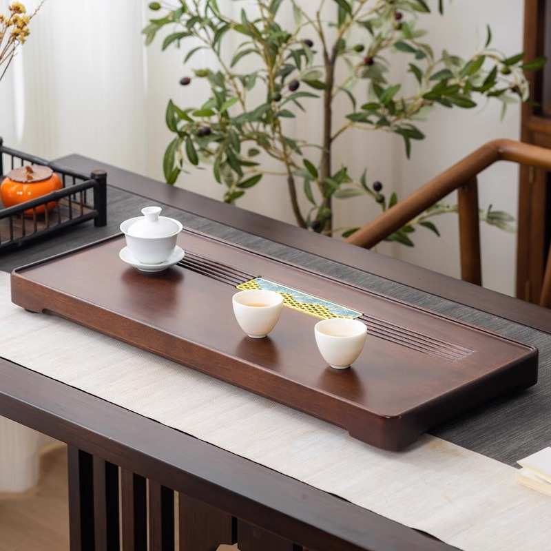 实木茶盘花梨木胡桃木茶台简约干泡茶畅宏整块茶杯原木茶桌
