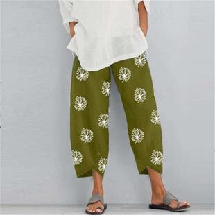 cotton linen loose and nine-point linen pants women and