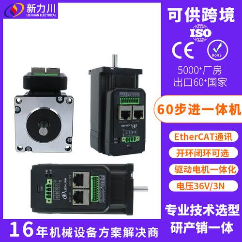 60一体式步进电机/脉冲/RS485/CANopen/EhterCAT通讯/现货