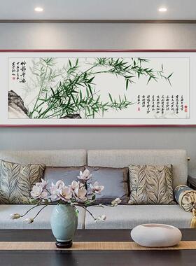 竹平发安报挂画新中式客厅沙饰背景墙LM90595装画花鸟国画水墨国