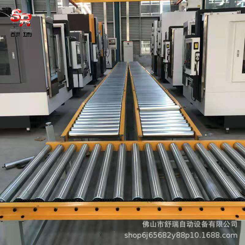 小型滚筒线无动力冰箱洗衣机生产线电动辊筒输送机卸货滑梯流水线