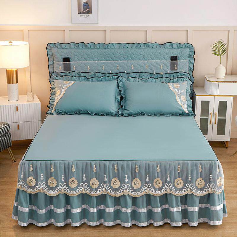 韩版公主蕾丝床罩 单件床裙床套床单 单双人床保护套
