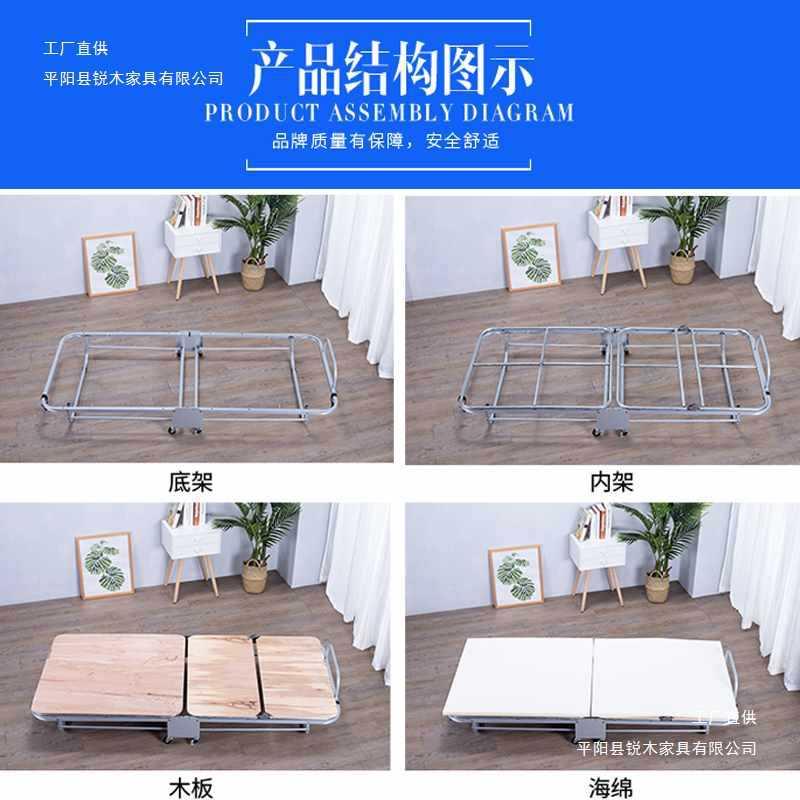 海两折休折叠床单人床办公室午睡床用二折床双人午床陪家护床加床