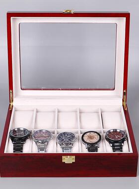 高档檀韵致远烤油漆6新110224位手表盒品表配手饰收纳展示盒木盒