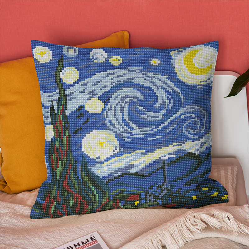 欧式田园风抱枕套梵复古油画沙发腰枕套创意客厅装饰靠垫套材料包